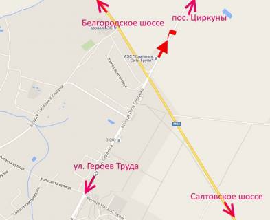 Билборд B в Харькове вул. Леся Сердюка -Кільцева дорога-4-із центру схема