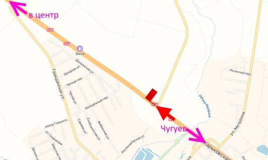 Билборд A в Рогане Пр-т Героїв Харкова - Ростовська траса біля повороту на М. Рогань-2-в центр схема