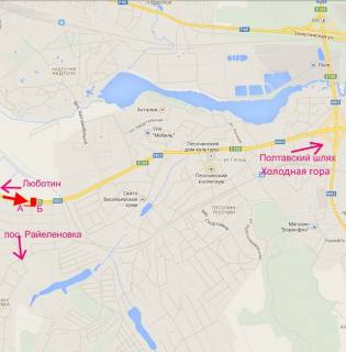 Білборд, Бігборд (Борд)  A у Пісочині Естакада-сел.Пісочин-в'їзд у місто зі ст.траси Київ-Харків-Довжанський схема