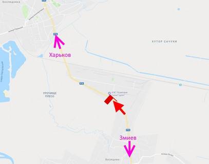 Билборд A в Харькове Траса Харків-Зміїв-сел. Васищеве-в р-ні вул Промислова-біля АЗС Овіс-у бік Харкова схема