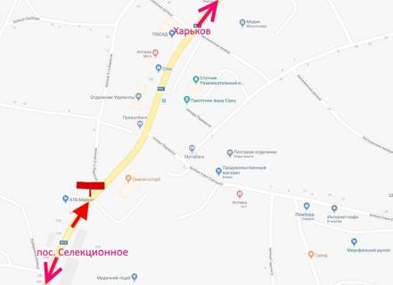 Билборд B в Мерефе Мерефа-вул. Дніпровська-біля маркету АТБ-правий - у бік Харкова схема