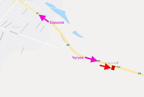 Билборд A в трасах Харкова, 3х6  Ростовська траса -АЗС AMIC Energy- у бік Чугуєва схема