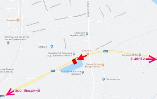 Білборд, Бігборд (Борд)  A у , , 3х6  Сімферопольське шоссе- вул. Харківська -возле районного суду-з центру схема