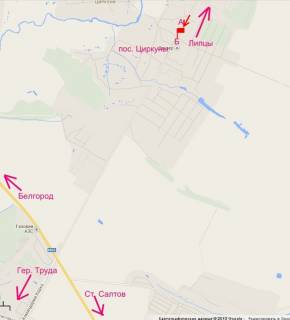 Билборд A в Циркунах Циркуни у центрі селища (у бік Харкова) схема