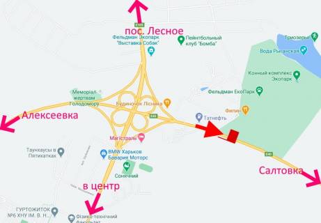 Билборд A в Харькове Лозовеньківський пр-т-Фельдман-екопарк-прапорець №4- у бік Салтівки схема