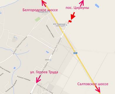 Билборд A в трасах Харкова, 3х6  вул. Леся Сердюка -Кільцева дорога-1-в центр схема