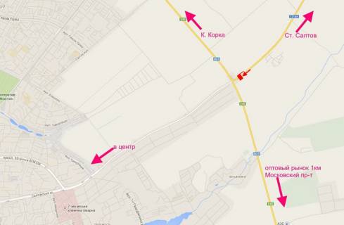 Билборд A в трасах Харкова, 3х6  Салтівське шосе-розв'язка з кільцевою-3-в центр схема