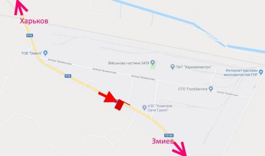 Білборд, Бігборд (Борд)  B у Васищеве, 3х6  сел. Васищеве- у р-ні вул Промислова-біля АЗС ОВІС - у ст. Змієва-верх схема