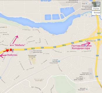 Білборд, Бігборд (Борд)  A у Пісочині Полтавський шлях-сел.Пісочин-пров. Шевченко-напроти маркету АТБ, в центр схема