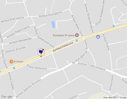 Білборд, Бігборд (Борд)  B у Бровари м. Бровари, вул. Київська, 114, за 115м до повороту на вул. Запорізька, через 90м після повороту на вул. Леонтовича та через 120м після повороту на вул. Зазимський шлях схема
