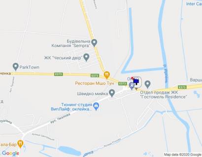 Билборд A в Ирпене м. Ірпінь - смт. Гостомель, км 23+550 ліво, біля Сіті Маркету, перед АЗК ОККО схема