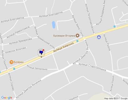 Білборд, Бігборд (Борд)  B у Бровари, 6х3  м. Бровари, вул. Київська, 114, за 300м до повороту на вул. Сєрова та магазину "Фора", за 130м до повороту на вул. Запорізька, через 80м після повороту на вул. Леонтовича, через 110м після повороту на вул. Зазимський шлях схема