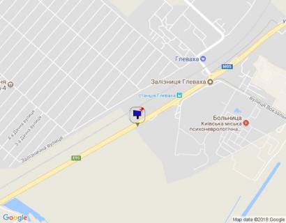 Білборд, Бігборд (Борд)  B у Глевасі, 6х3  смт. Глеваха, траса М-05 Київ-Одеса, км 29+280 ліво, через 280м після повороту на вул. Вокзальна та АЗС КЛО схема