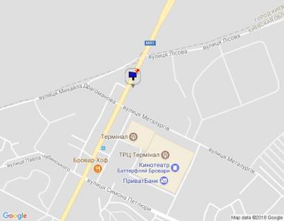 Билборд B в Бровары, 6х3   м. Бровари, вул. Київська, 326, навпроти кафе "У лісі", за 80м до повороту на вул. Металургів, за 190м до ТРЦ "Термінал" та магазину "МегаМаркет", за 190м до АЗС "КЛО", за 355м до розвилки з вул. Павла Чубинського та вул. Симона Петлюри, через 120м схема