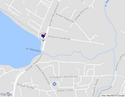 Білборд, Бігборд (Борд)  A у Умані, 6х3  м. Умань, вул. Незалежності, навпроти будинку 49, через 50м после повороту на вул. Осташівська, за 85м до автобусної зупинки та 195м до повороту на вул. Івана Богуна, лівий схема