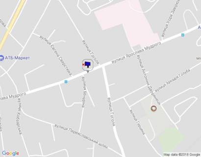 Билборд A в Бровары, 6х3  м. Бровари, вул. Ярослава Мудрого, 36, біля Ощадбанку, через 25м після повороту на вул. Горіхова, за 80м до повороту на вул. Гоголя схема