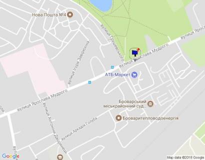 Білборд, Бігборд (Борд)  B у Бровари, 6х3  м. Бровари, вул. Ярослава Мудрого, 90, біля магазину АТБ та Броварського міськрайонного центру зайнятості, навпроти парку Перемоги, за 50м до повороту на вул. Грушевського схема