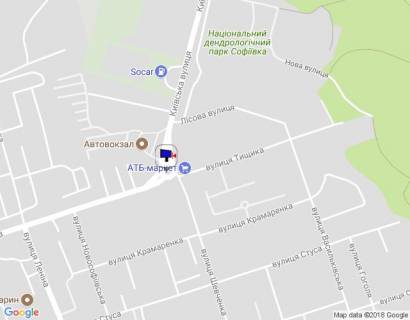 Билборд C в Умане, 6х3  м. Умань, розв'язка з вул. Київська, вул. Тищика та вул. Шевченка (клумба), біля Автовокзалу, навпроти магазину АТБ, через 200м після АЗС SOCAR схема