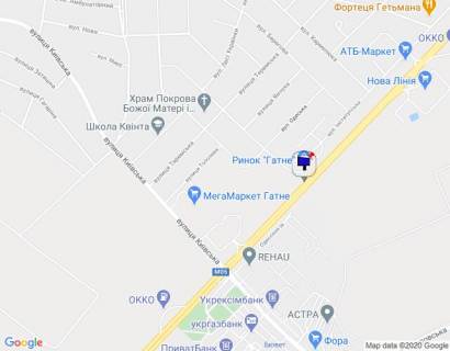 Билборд A в Гатном, 6х3  с. Гатне, траса М-05 Київ-Одеса, км 14+580 право, МЕГА МАРКЕТ ГАТНЕ, навпроти ЖК Атріа Сіті, перед ЖК Оптімісто, АЗС SOCAR, за 500м до повороту на Хотів, Гатне, Крюківщину, низ схема