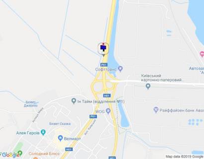 Билборд A в Обухове, 6х3  Дніпровське шосе, траса Н-01 "Київ-Знам'янка", км 43+100 право, розв'язка на м. Обухів та м. Українка, в'їзд в м. Обухів з м. Київ, низ схема