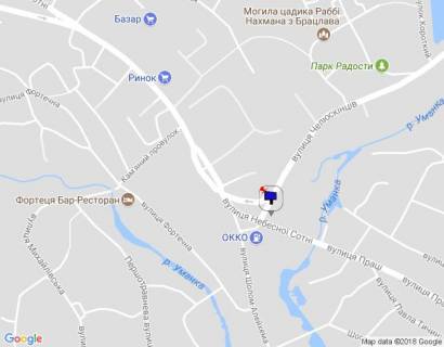 Билборд A в Умане, 6х3  м. Умань, вул. Челюскінців, перехрестя з вул. Небесної Сотні та вул. Шолом-Алейхема, біля АЗС ОККО, за 40м до автобусної зупинки, низ схема