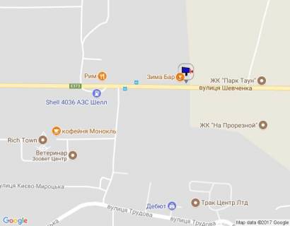 Билборд A в Буче, 6х3  траса М-07 "Київ-Ковель", км 25+850 право, вул. Шевченка, в'їзд в Бучу, ресторан "Зима Бар", ресторан "Рим", за 250м до АЗС Shell, АЗС UPG верх схема