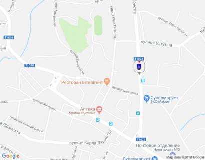 Ситилайт A в Василькове, 1,2х1,8  м. Васильків, вул. Декабристів, 9 - головна розв'язка міста, кафе "Ласощі" схема