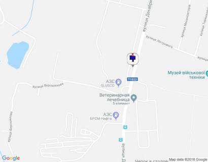 Билборд A в Василькове, 6х3  м. Васильків, вул. Декабристів, 63, перед АЗС GLUSCO схема