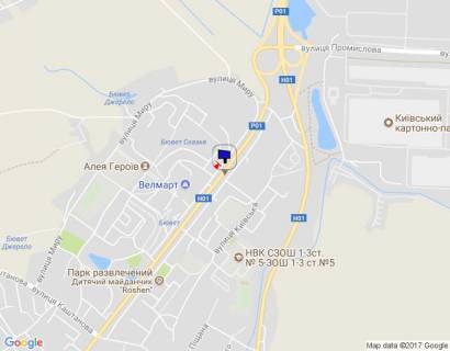 Билборд A в Обухове, 6х3  м. Обухів, вул. Київська, 166-В, навпроти ринку та житлового комплексу "Нектарний", через 70м після повороту до супермаркету "Велмарт" схема