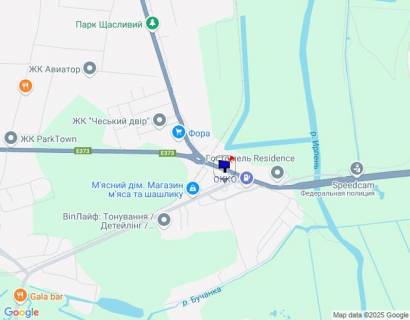 Білборд, Бігборд (Борд)  A у Ірпені, 6х3  м. Ірпінь, вул. Чкалова, в'їзд в м. Ірпінь з м. Гостомель, після Ірпінського кільця, навпроти АЗС "ОККО", АЗС Параллель, біля Сіті Маркету схема