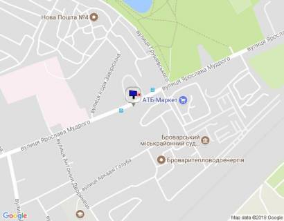 Білборд, Бігборд (Борд)  B у Бровари м. Бровари, вул. Ярослава Мудрого, 84-86, за 40м до автобусної зупинки, через 110м після повороту на вул. Грушевського схема