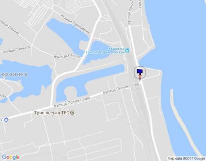 Билборд B в Украинке, 6х3  м. Українка, вул. Юності, перехрестя з вул. Промислова, за 250м до з/д зупинки "Трипілля" схема