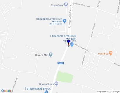 Билборд A в Василькове м. Васильків, вул. Дерабристів, навпроти 145 схема