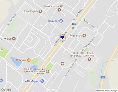 Билборд B в Обухове м. Обухів, вул. Київська, 164 (на світлофорі) схема