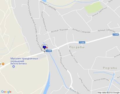 Білборд, Бігборд (Борд)  B у Погребах, 6х3  с. Погреби, вул. Кірова (початок масиву Діброва), виїз з Погребів в бік Києва схема