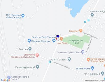 Білборд, Бігборд (Борд)  B у Ірпені м. Ірпінь, вул. Котляревського, біля магазину Преміум схема