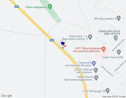 Білборд, Бігборд (Борд)  A у Нових Петрівцях, 6х3  м. Вишгород, траса Р-69 "Київ-Вишгород-Десна", км 19+500 право, за 850м до повороту на вул. Яблунева, напрямок на с. Нові Петрівці (Межигір'я) схема