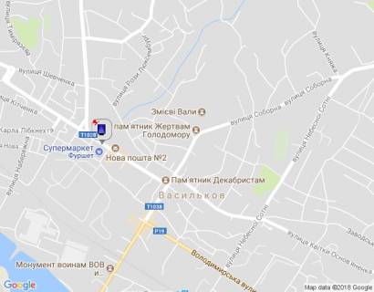 Сiтiлайт A у Василькові м. Васильків, вул. Грушевського, 19, перехід біля Фуршета схема