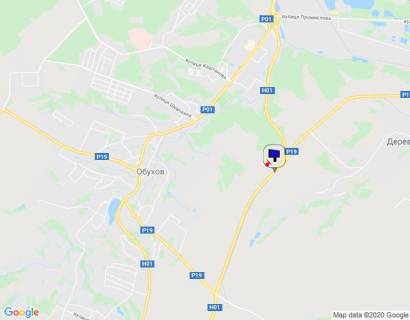 Білборд, Бігборд (Борд)  A у Київських трасах, 6х3  м. Обухів, Дніпровське шосе, траса Н-01 "Київ-Знам'янка", км 46+300 ліво, автобусна зупинка "Дерев'яна", поворот на Трипілля схема