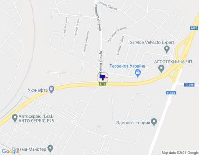 Билборд B в Глевахе, 6х3  смт. Глеваха, траса М-05 Київ-Одеса, км 27+100 ліво, за 460м до АЗС Укрнафта та за 90м до автобусної зупинки, через 610м після розв'язки на м. Васильків схема