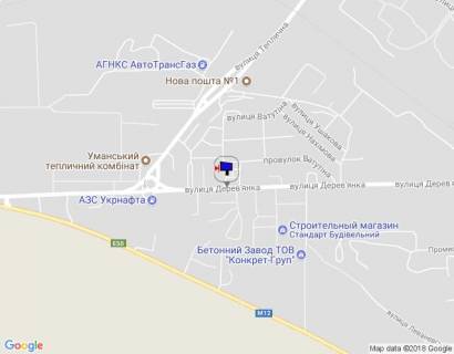 Білборд, Бігборд (Борд)  B у Умані, 6х3  м. Умань, вул. Дерев'янка, 12, через 250м после розв'язки з вул. Теплична, за 90м до автобусної зупинки та 355М до повороту на вул. Леваневського схема