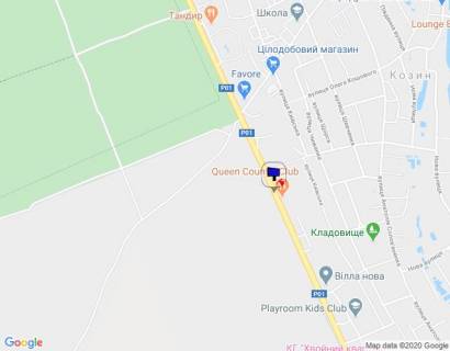 Билборд B в Козине, 6х3  Конча-Заспа, траса Р-01, км 30+400 право, навпроти заміської резиденції "QUEEN", клуб "SPORT LIFE" схема