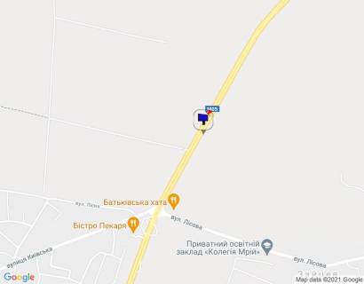Билборд B в Київських трасах, 6х3  смт. Глеваха, траса М-05 Київ-Одеса, км 23+690 ліво, перед світлофором, за 470м до повороту на с. Мархалівка, Іванковичі схема