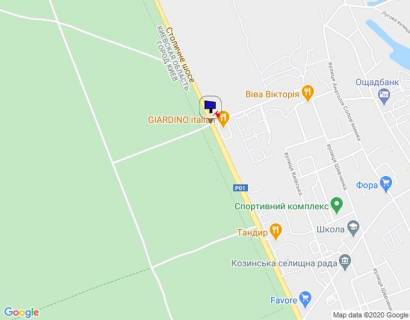 Билборд B в Козине, 6х3  Конча-Заспа, траса Р-01, км 29+000 право, котеджне містечко "РОМАНОВО", комплекс "Сезони SPA", ресторан "Giardino", супермаркет "Wine Time" схема