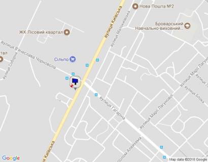 Билборд B в Бровары м. Бровари, вул. Київська, навпроти будинку 292, через 40м після АЗС КЛО, за 50м до розвилки з вул. Гагаріна та вул. В'ячеслава Чорновола схема