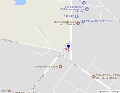 Билборд C в Умане м. Умань, розв'язка з вул. Енергетична, вул. Заводська та вул. Теплична, біля автобусної зупинки, за 325м до АЗС UPG схема