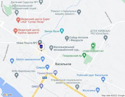 Ситилайт B в Василькове, 1,2х1,8  м. Васильків, вул. Грушевського, 6, біля відділення ПУМБ, навпроти автобусної зупинки, через 50м після Васильківського Міськрайонного центру зайнятості, через 100м після магазину "Сільпо" та "COMFY", через 200м після повороту на вул. Гоголя, через схема