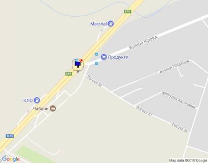 Билборд B в Чабаны с. Чабани, траса М-05 Київ-Одеса, км 16+630 ліво, повороту на вул. Кірова, через 115м після автобусної зупинки та 170м після заїзду на  АЗС Marshal, за 160м до АЗС КЛО, низ схема