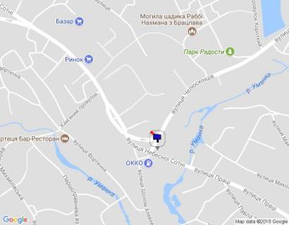 Білборд, Бігборд (Борд)  A у Умані м. Умань, вул. Челюскінців, перехрестя з вул. Небесної Сотні та вул. Шолом-Алейхема, біля АЗС ОККО, за 40м до автобусної зупинки, верх схема