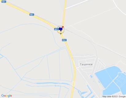 Билборд A в Таценках, 12х3  Дніпровське шосе, траса Н-01 "Київ-Знам'янка", км 39+050 право, на розвилці доріг Н-01 "Київ-Знам'янка" та Р-01 "Київ-Обухів", навпроти АЗС, правий схема